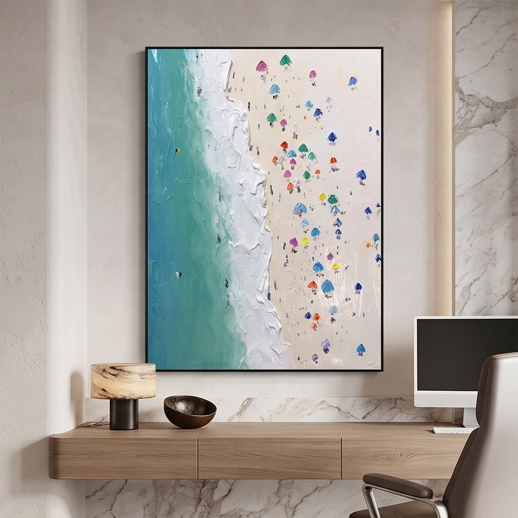 Textured Aerial Beach Wall Art #TO161