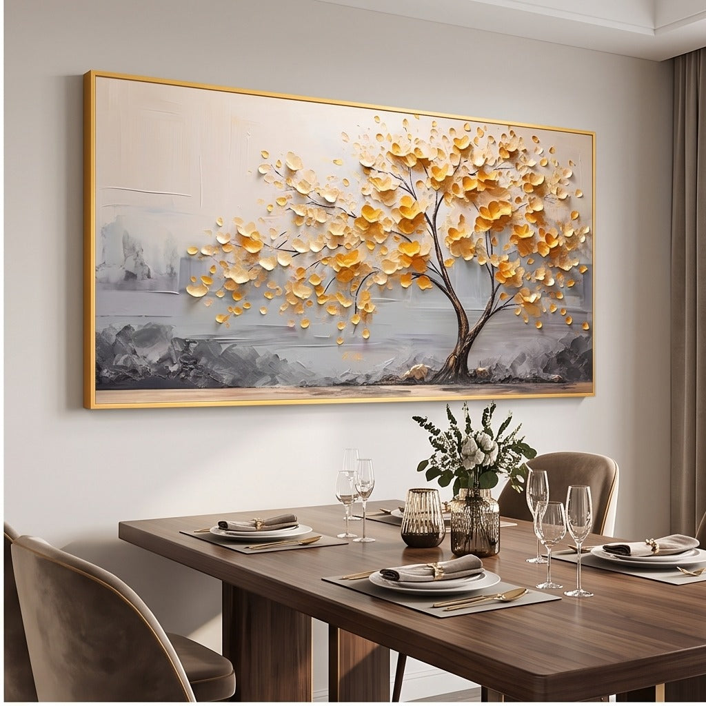 Textured Gold Tree Wall Art #TO328