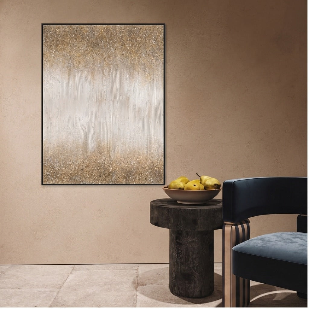 Textured Gold & White Abstract Wall Art #TO855