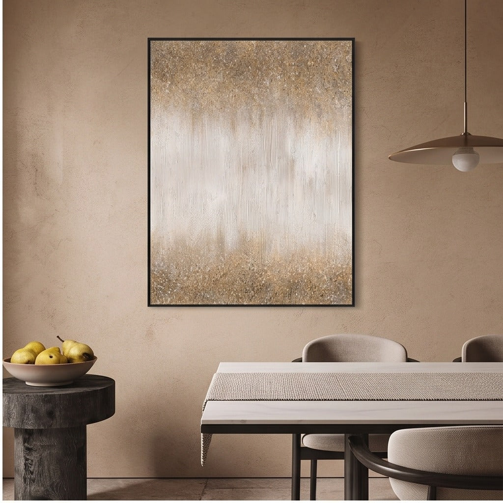 Textured Gold & White Abstract Wall Art #TO855