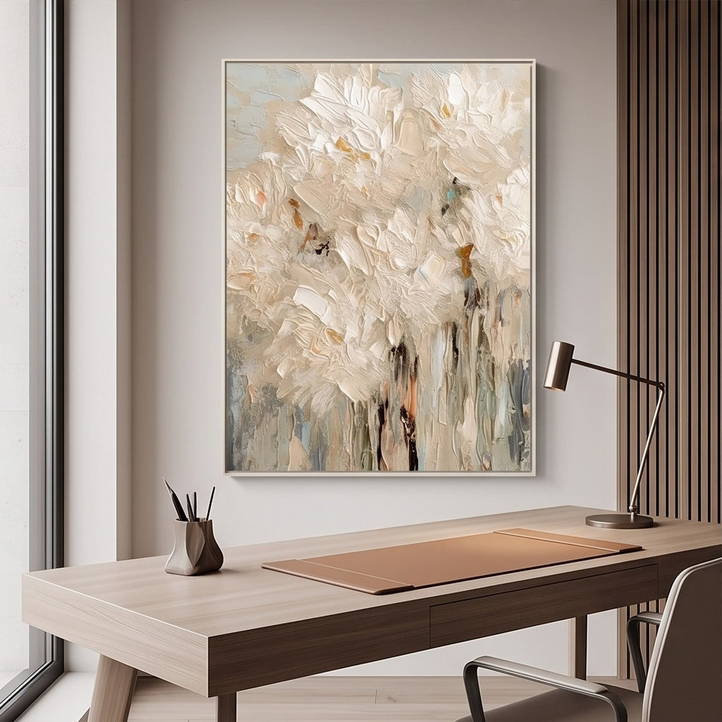 Textured Neutral Floral Wall Art #TO109