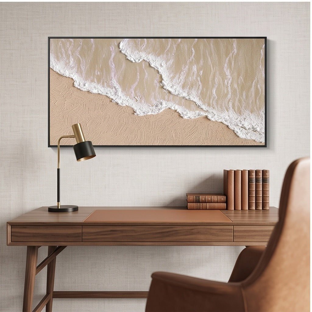 Textured Neutral Ocean Wall Art TO364 - Tactile Atelier