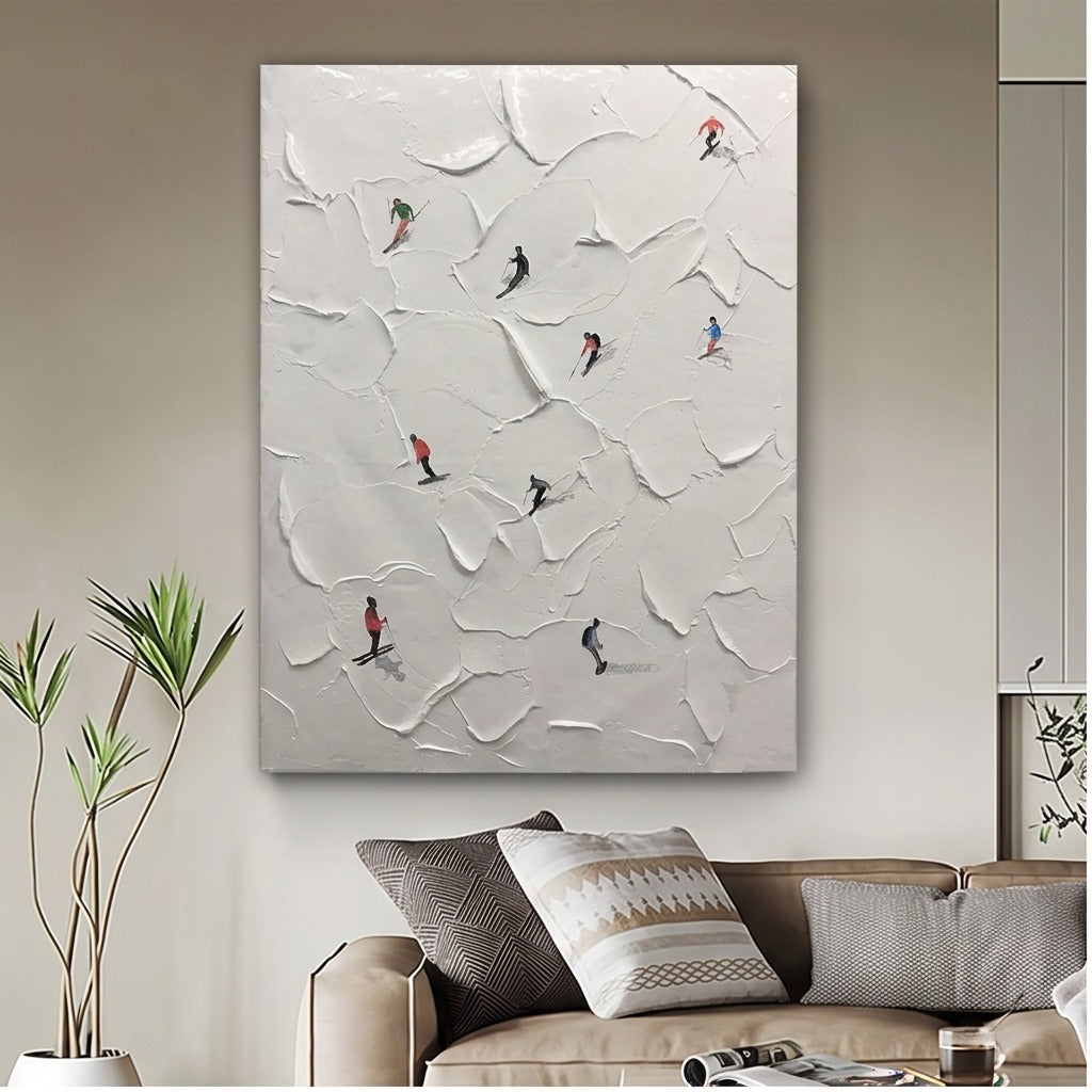 Textured Skiing Wall Art #TO804