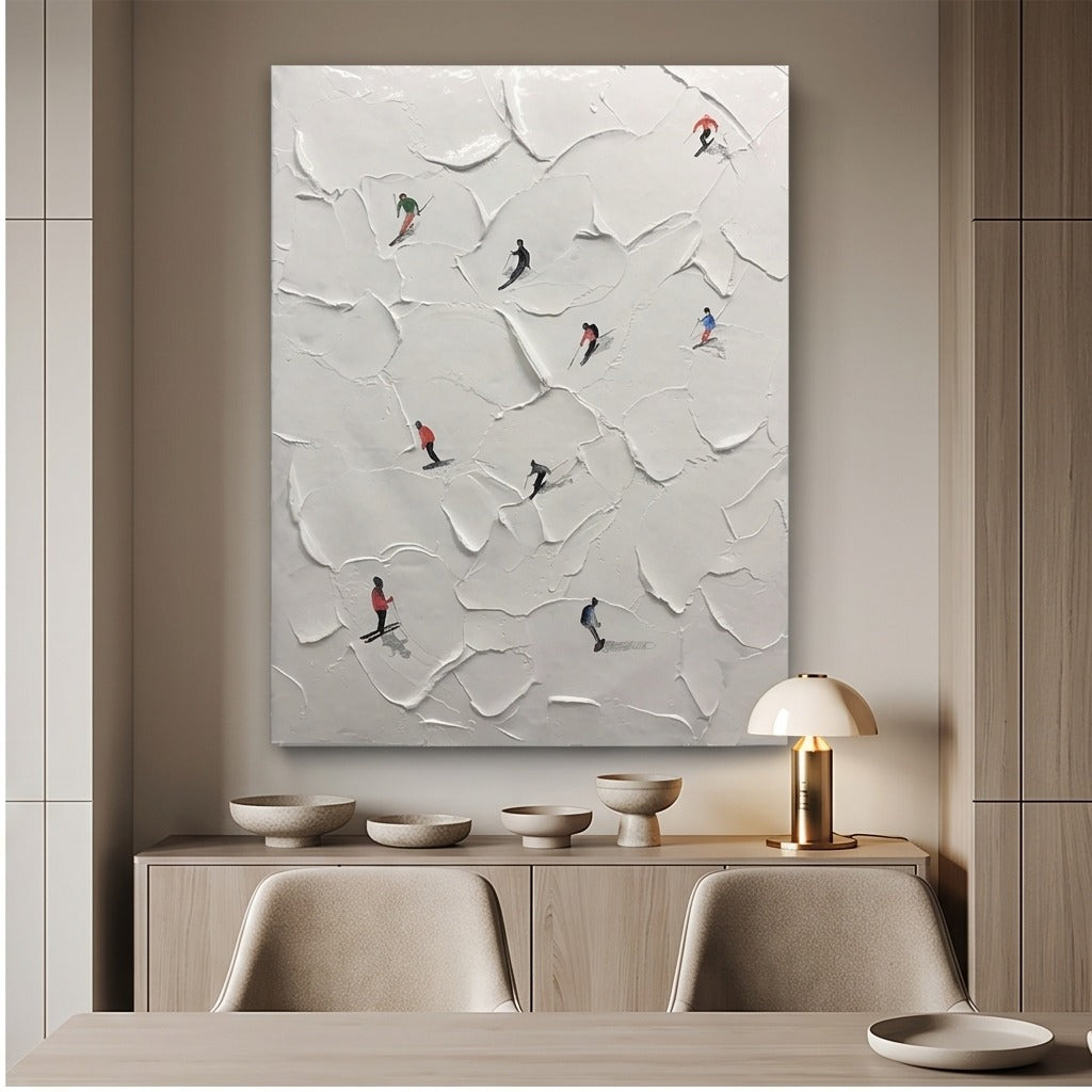 Textured Skiing Wall Art #TO804