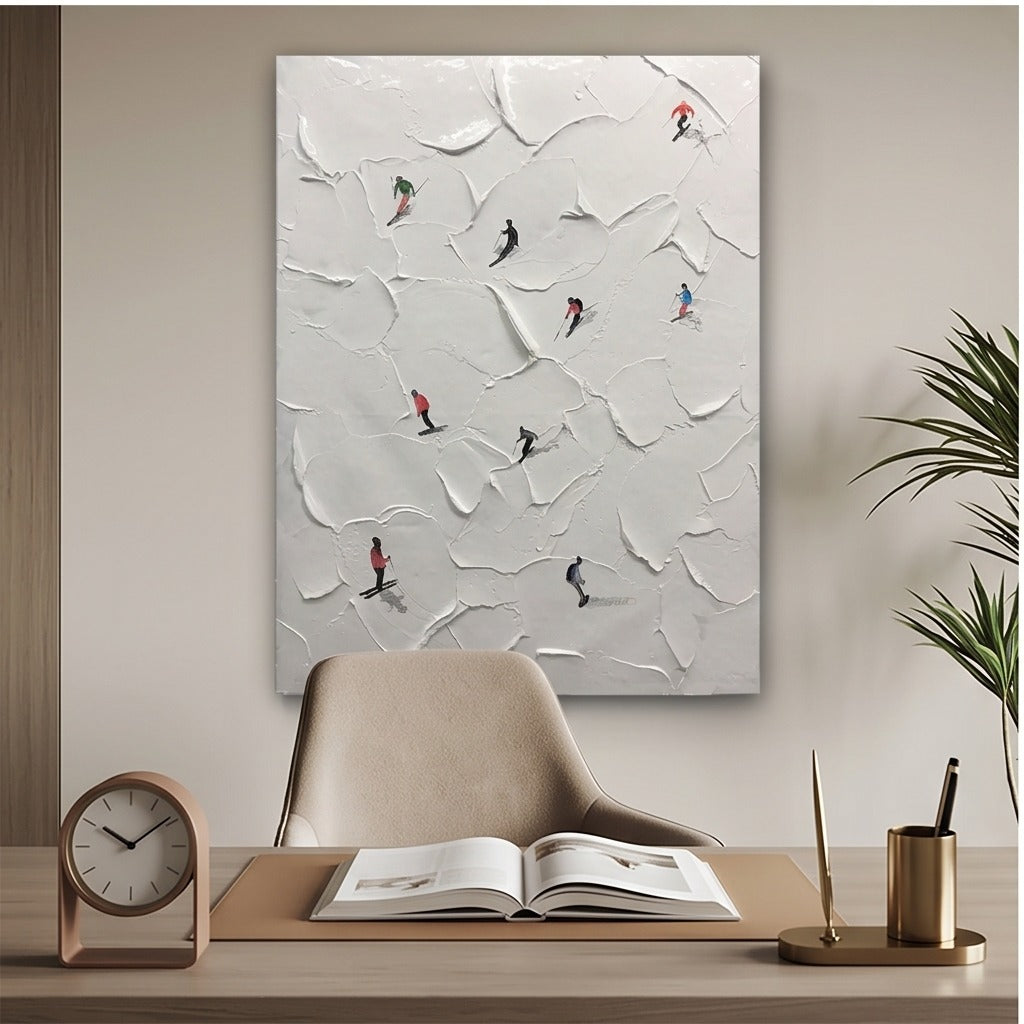 Textured Skiing Wall Art #TO804