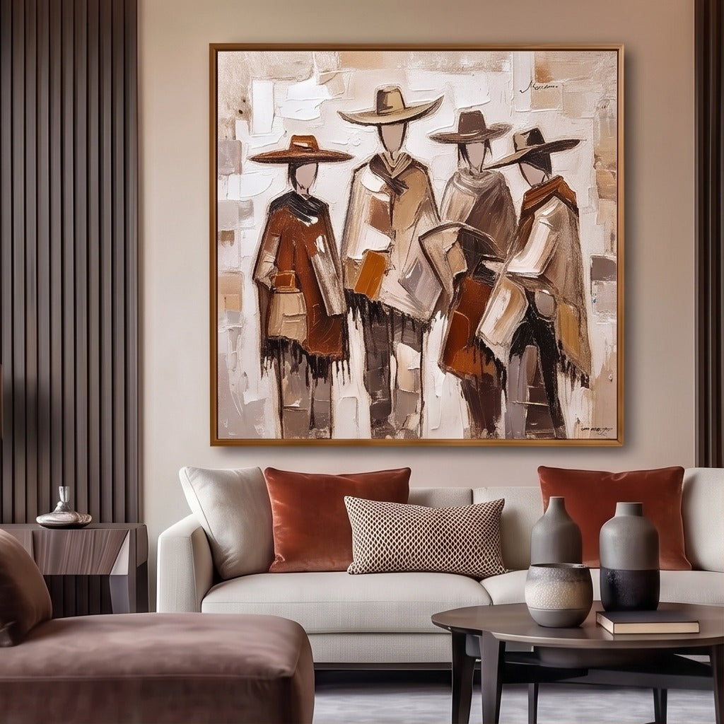 Textured Western Figurative Wall Art #TO626