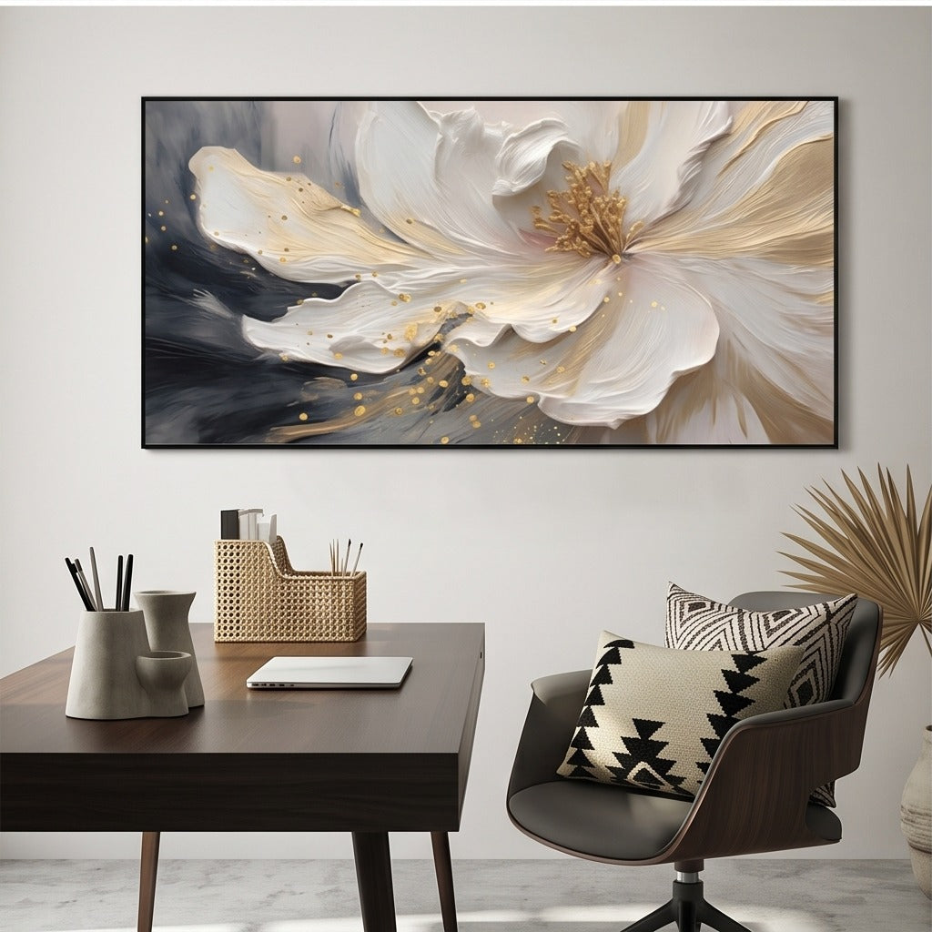 Textured White Flower Wall Art #TO168