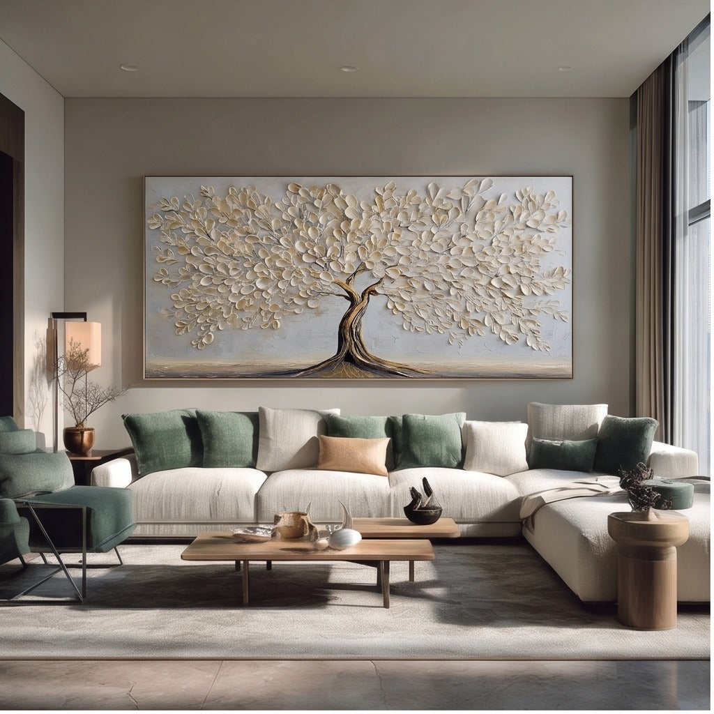 Textured White Tree Wall Art #TO886