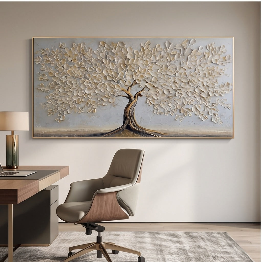Textured White Tree Wall Art #TO886