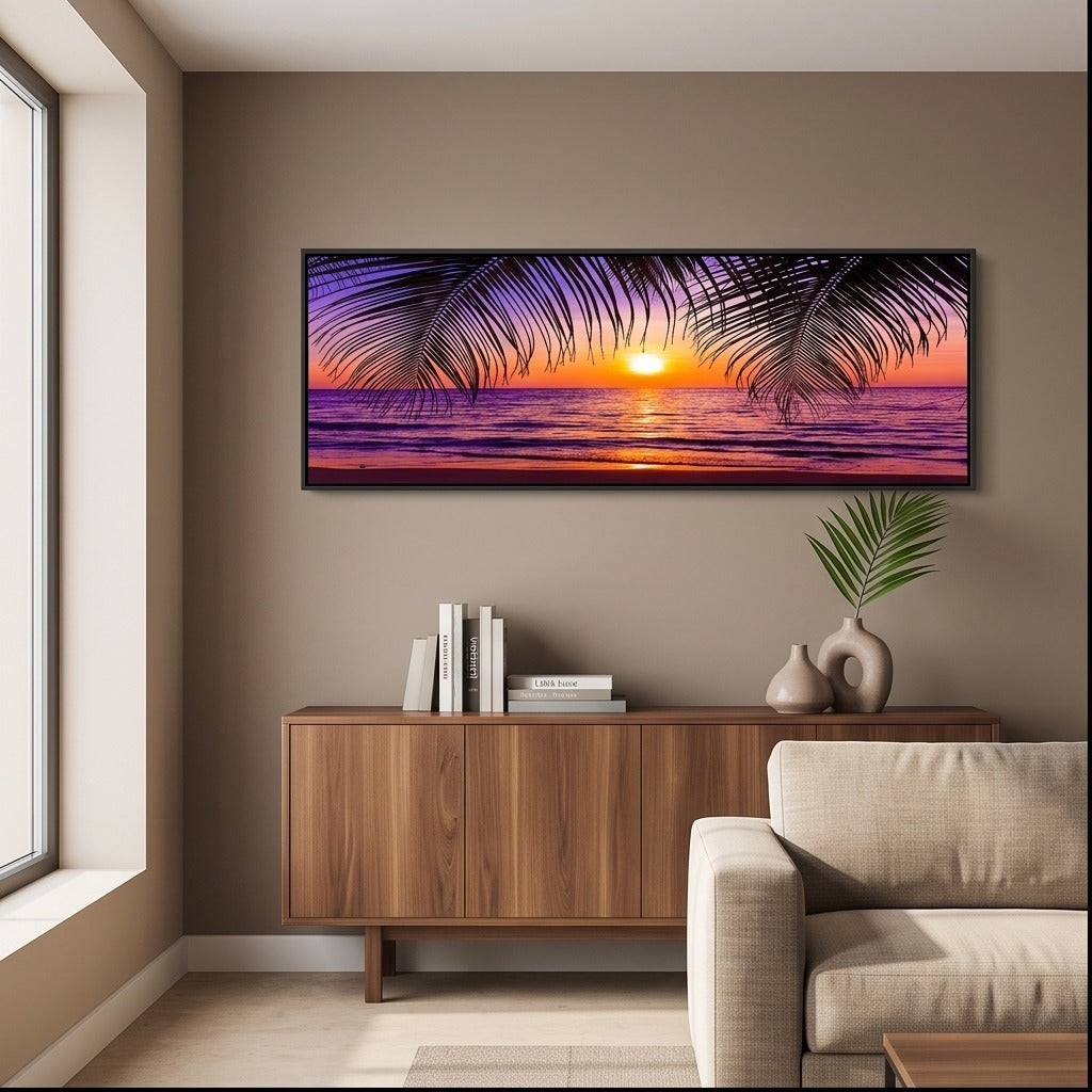 Tropical Beach Sunset Wall Art #TO009