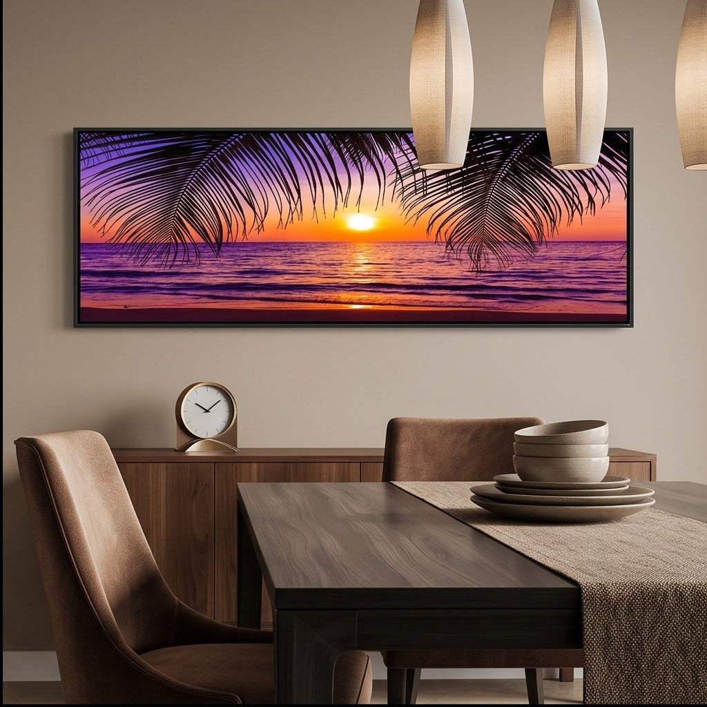 Tropical Beach Sunset Wall Art #TO009