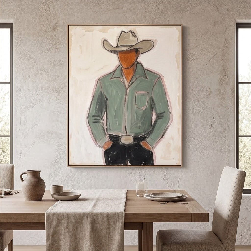 Western Cowboy Portrait Wall Art #TO768