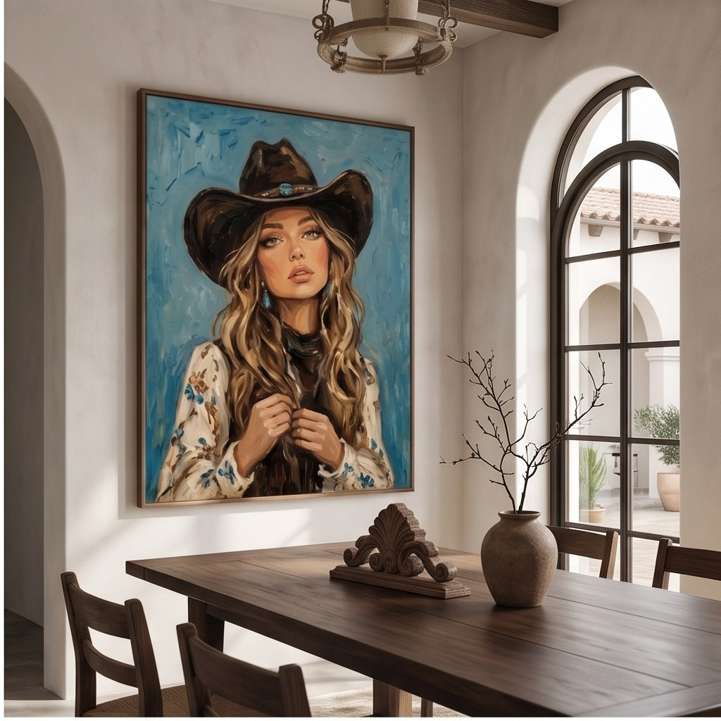 Western Cowgirl Portrait Wall Art #TO047