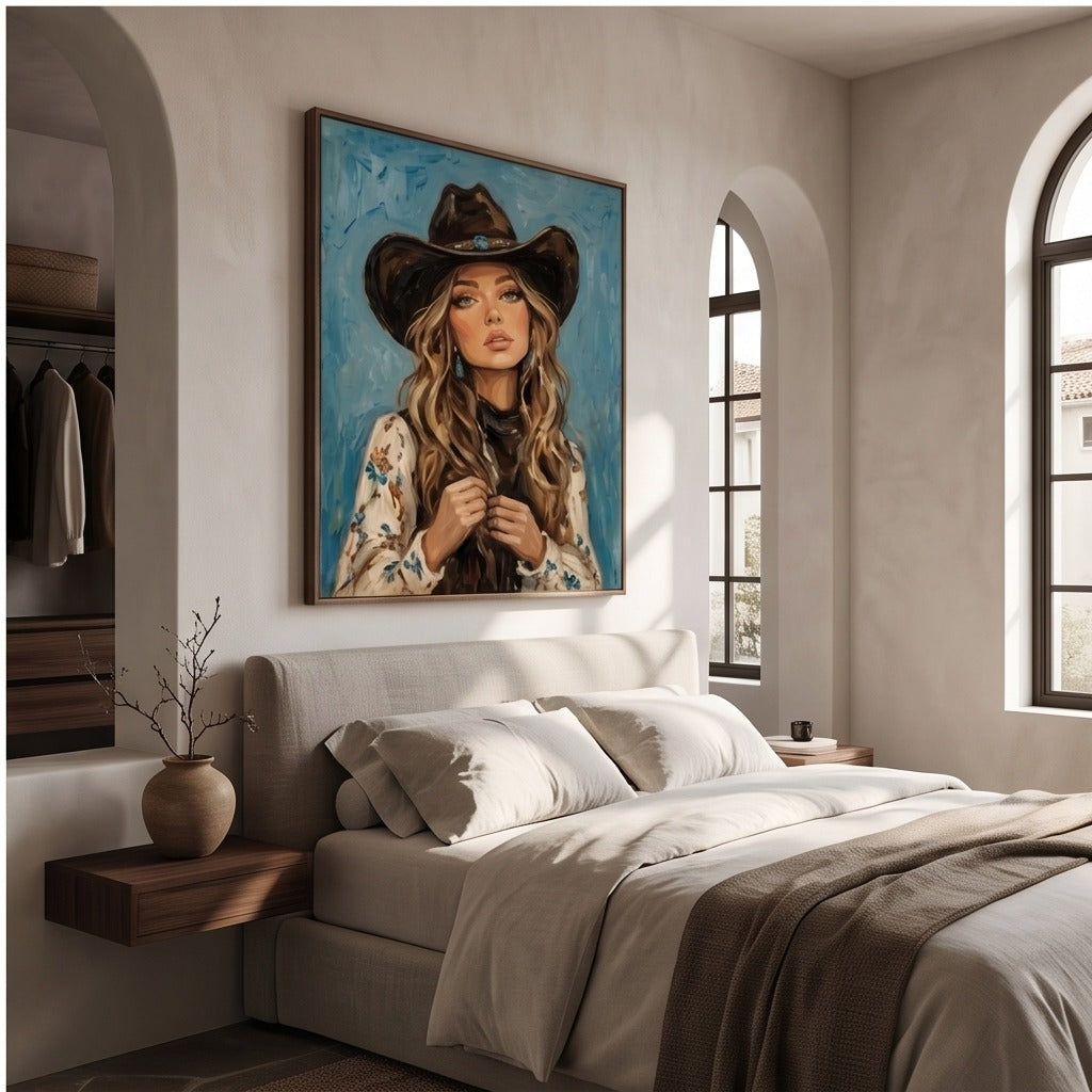 Western Cowgirl Portrait Wall Art #TO047
