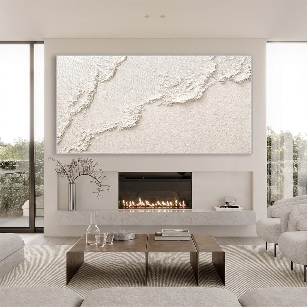 White Textured Abstract Wall Art #TO104