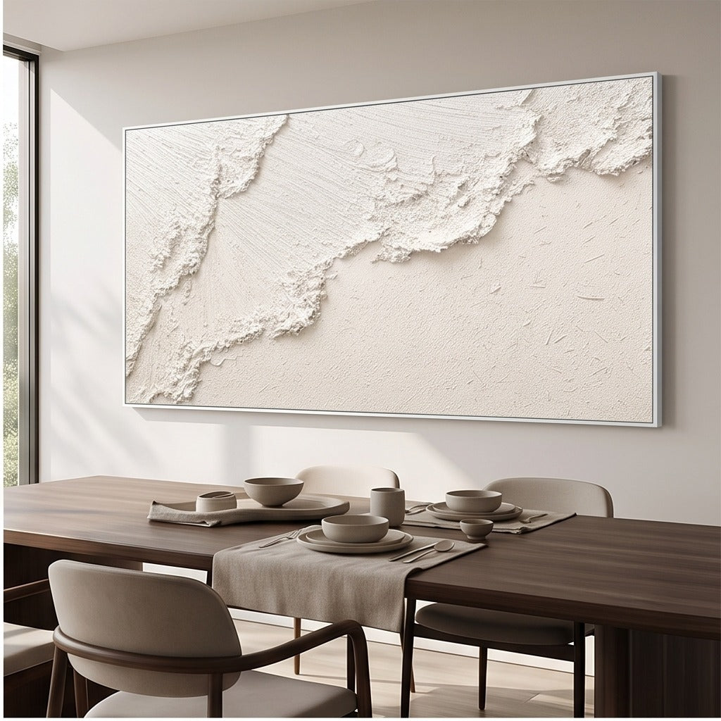 White Textured Abstract Wall Art #TO104