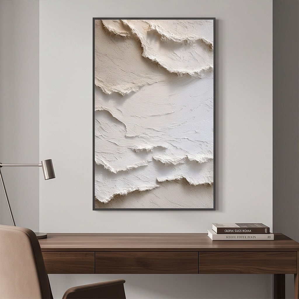 White Textured Abstract Wall Art #TO152
