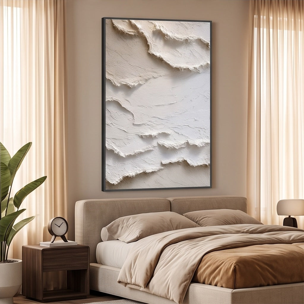 White Textured Abstract Wall Art #TO152