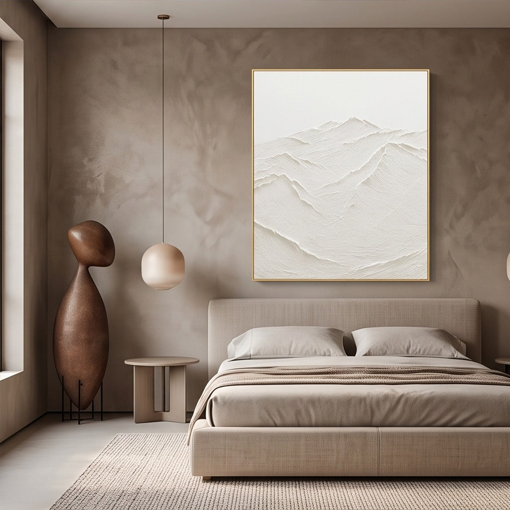 White Textured Mountain Wall Art #TO397
