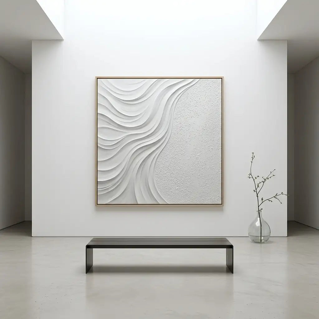 White Textured Wall Art #MT211