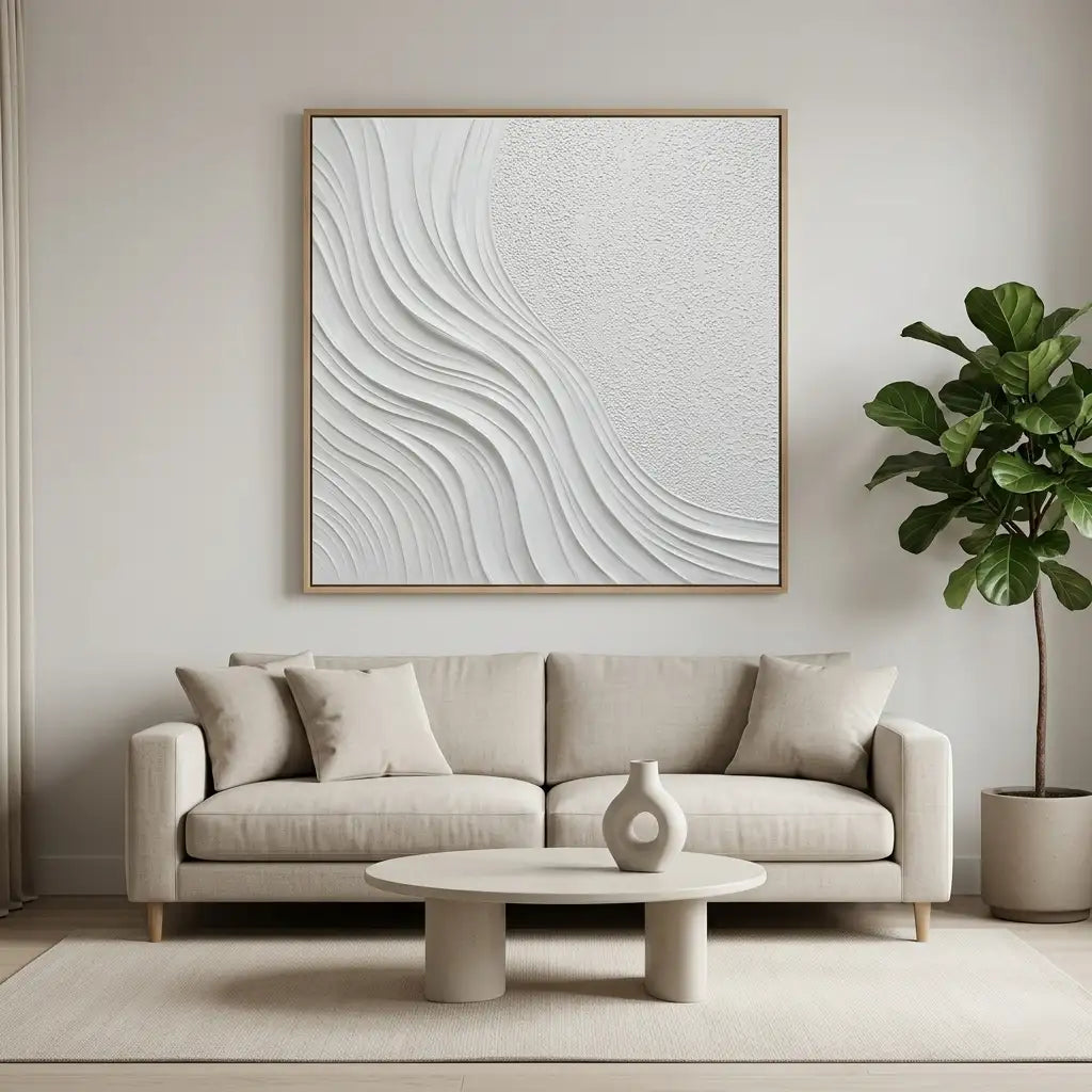 White Textured Wall Art #MT211