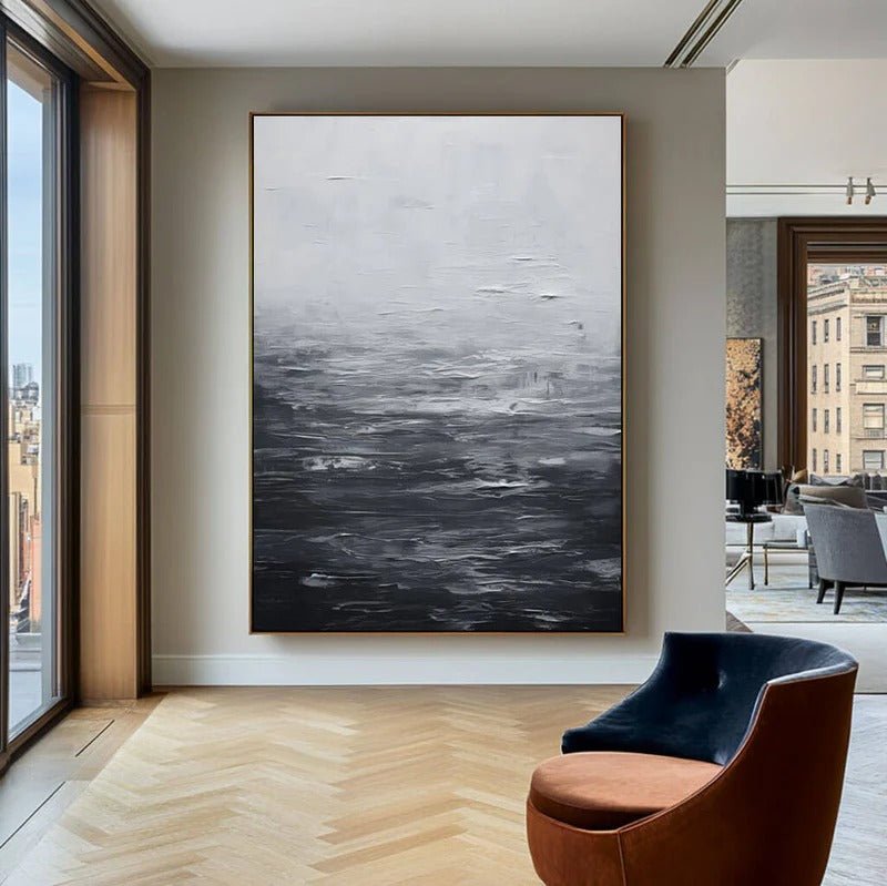 Abstract Black & White Wall Art TA418 - Tactile Atelier
