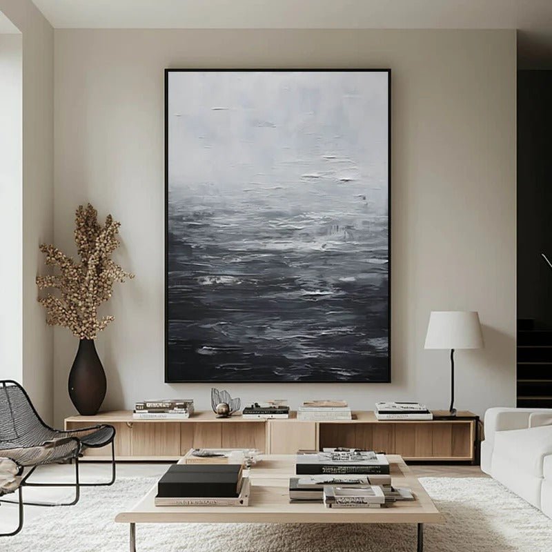 Abstract Black & White Wall Art TA418 - Tactile Atelier
