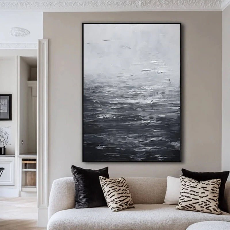 Abstract Black & White Wall Art TA418 - Tactile Atelier