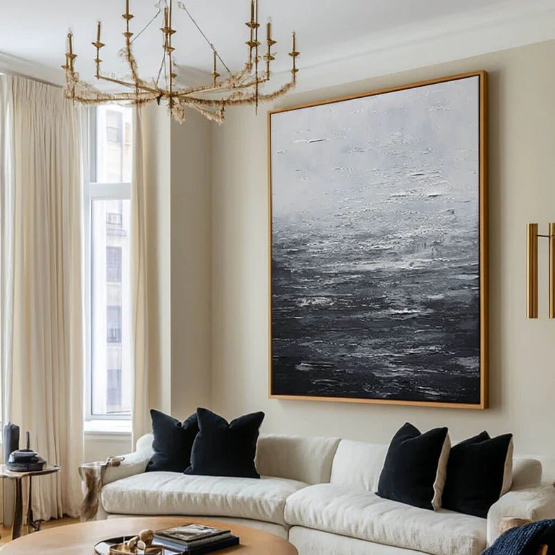 Abstract Black & White Wall Art TA418 - Tactile Atelier