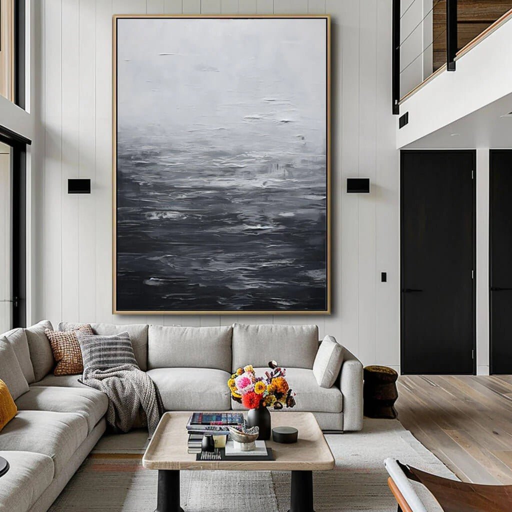 Abstract Black & White Wall Art TA418 - Tactile Atelier