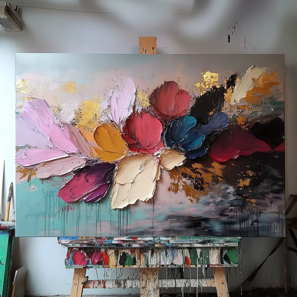 Abstract Floral Wall Art TF658 - Tactile Atelier