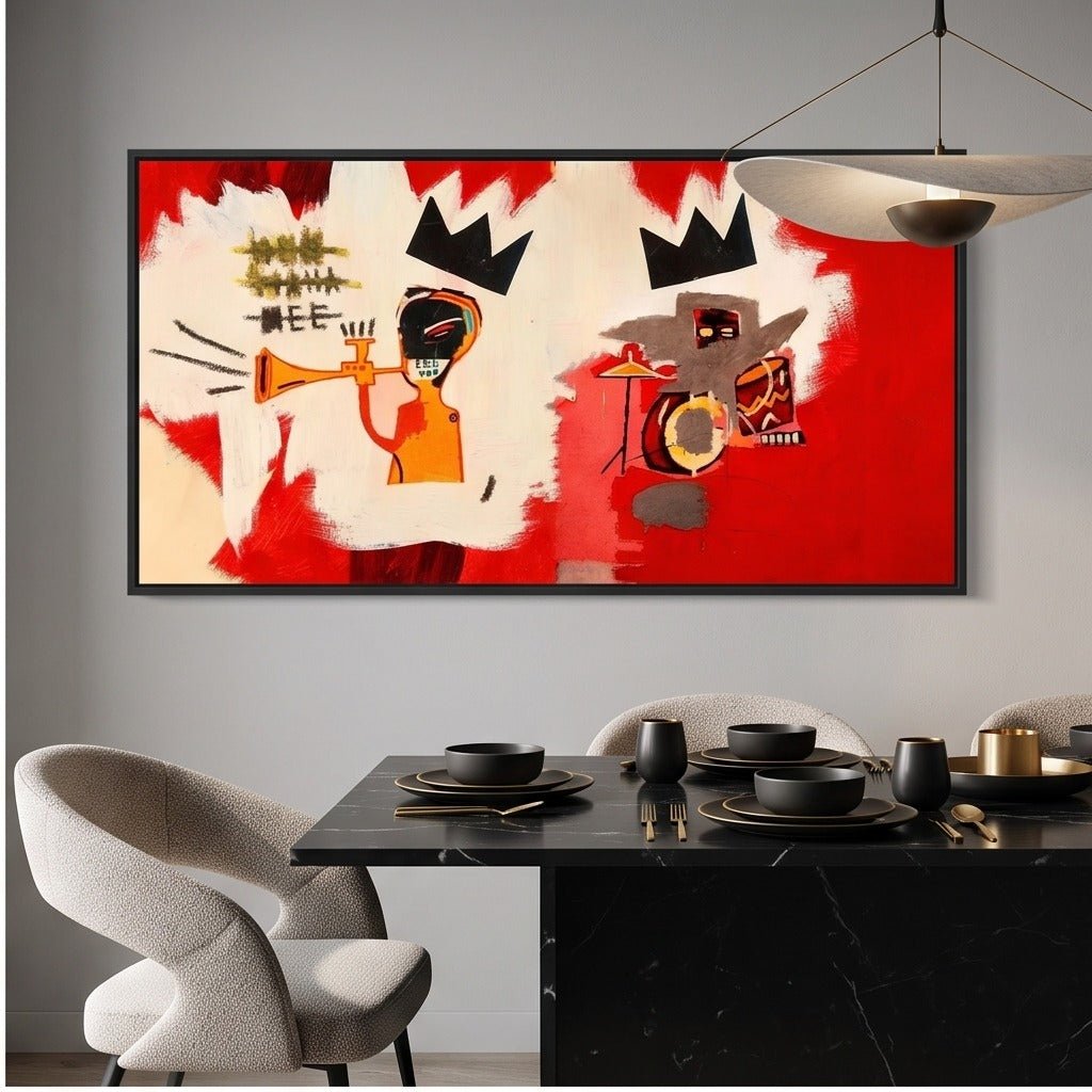 Basquiat-Inspired Figurative Abstract Wall Art #TO326 - Tactile Atelier
