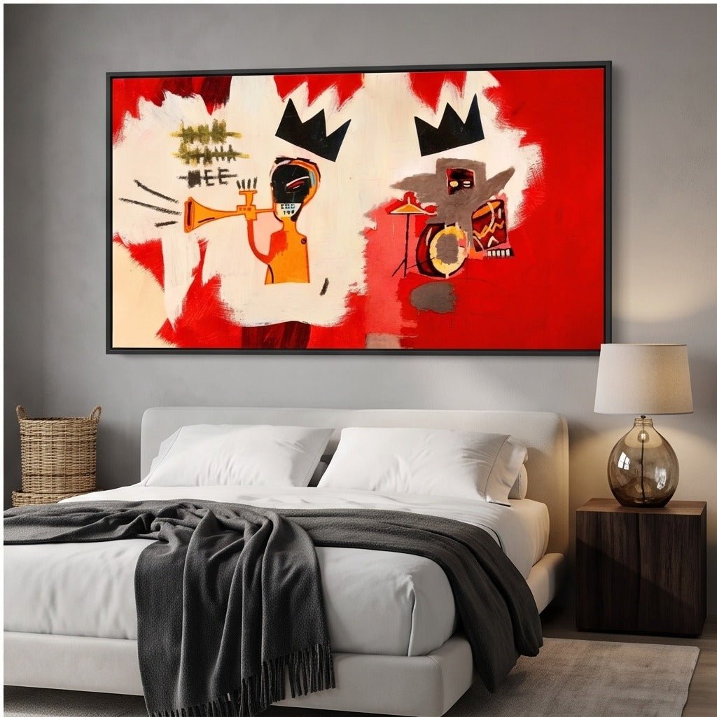 Basquiat-Inspired Figurative Abstract Wall Art #TO326 - Tactile Atelier