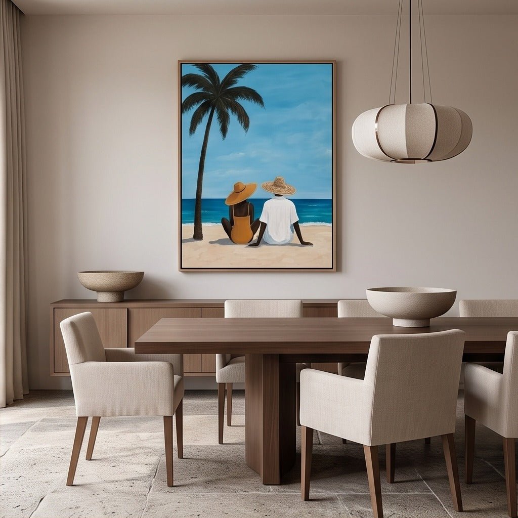 Beach Couple Wall Art #TO076 - Tactile Atelier