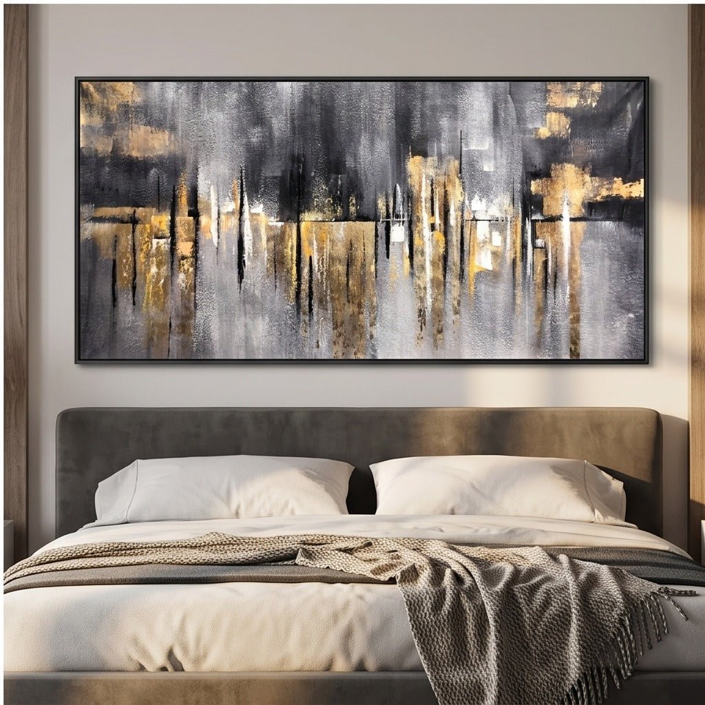 Black and Gold Abstract Wall Art #TO203 - Tactile Atelier