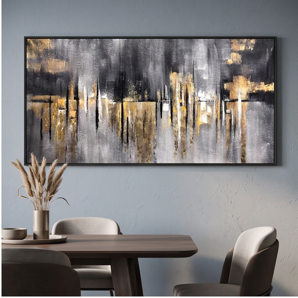 Black and Gold Abstract Wall Art #TO203 - Tactile Atelier