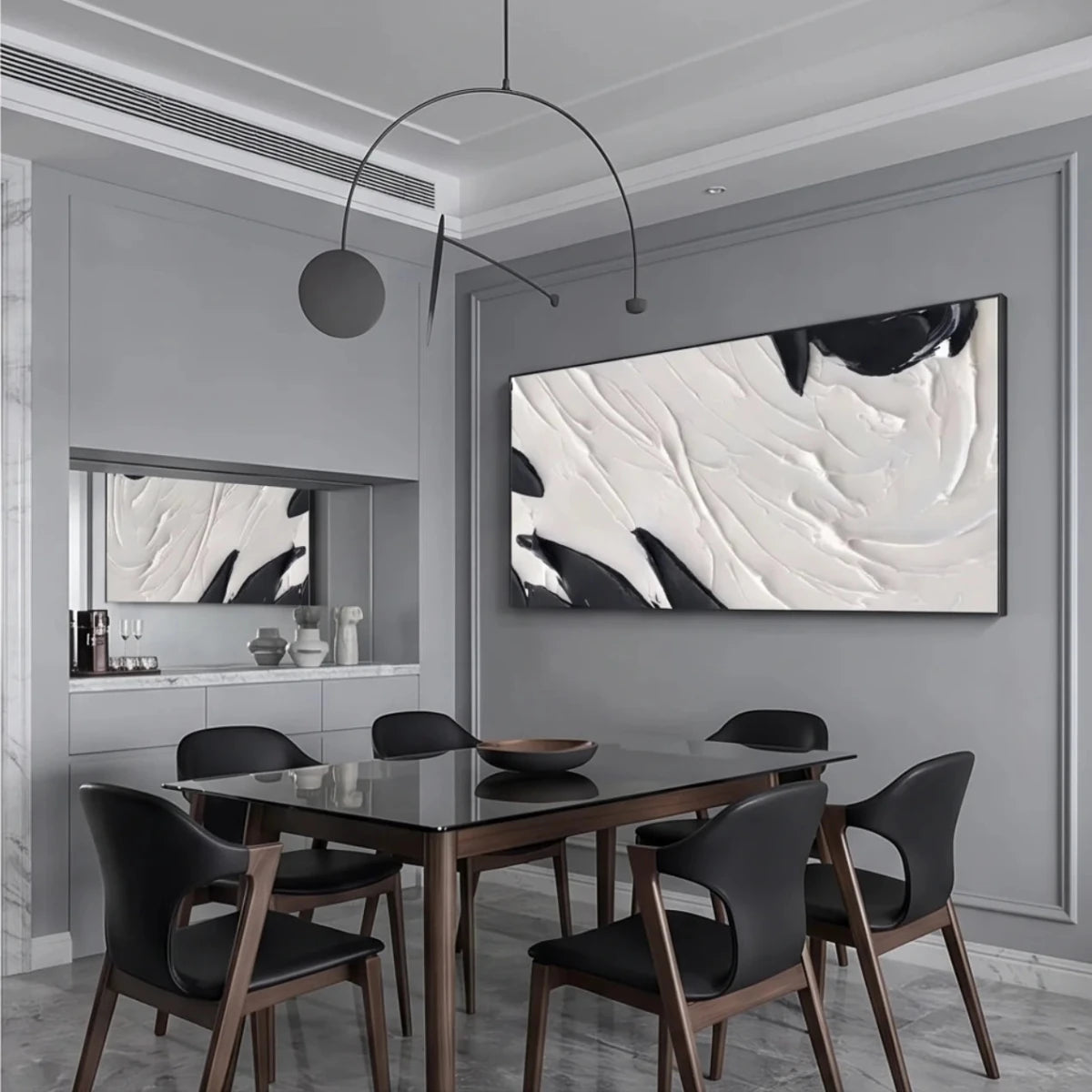 Black and White Abstract Textured Wall Art TA815 - Tactile Atelier