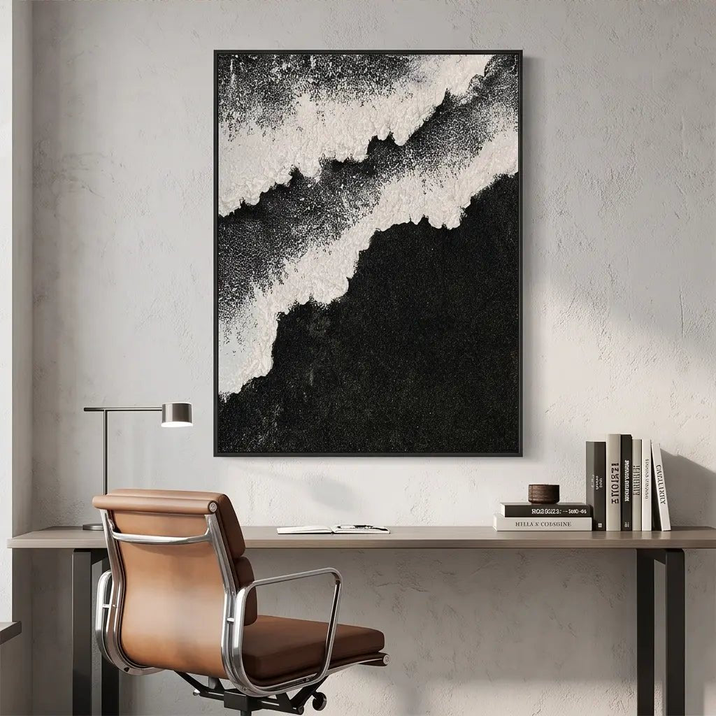Black and White Abstract Wall Art TA303 - Tactile Atelier