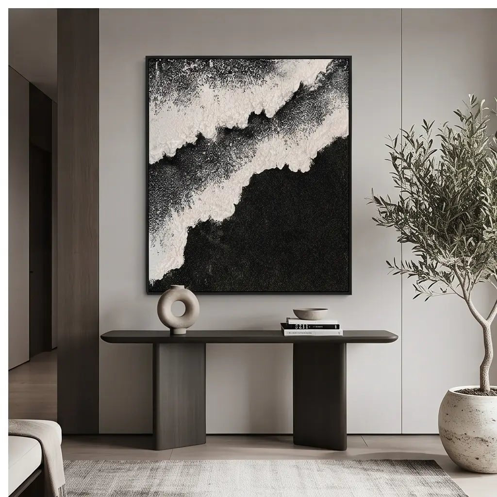 Black and White Abstract Wall Art TA303 - Tactile Atelier