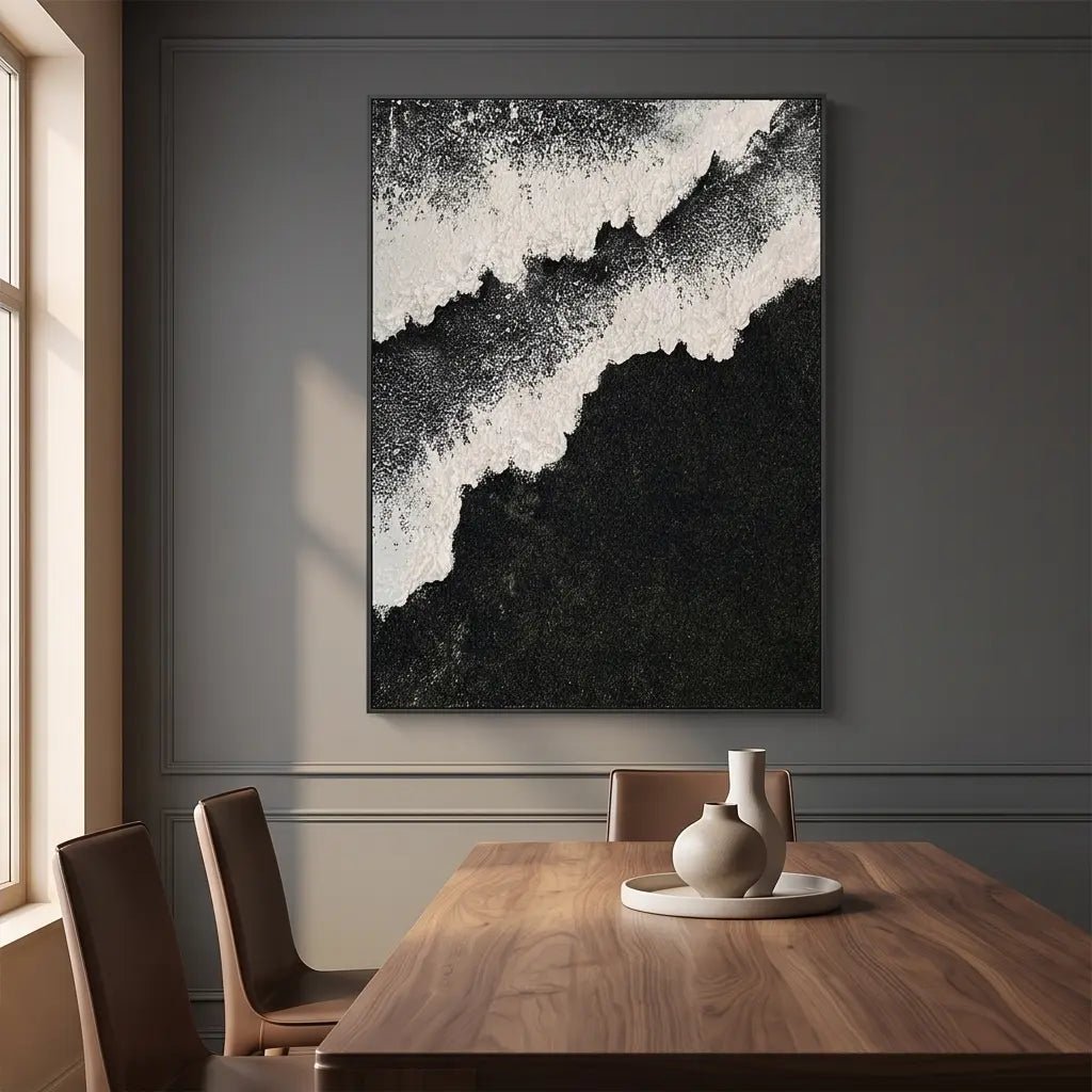 Black and White Abstract Wall Art TA303 - Tactile Atelier