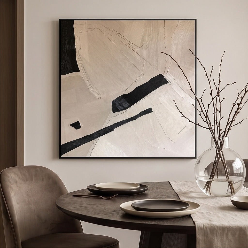 Black and White Abstract Wall Art TO251 - Tactile Atelier