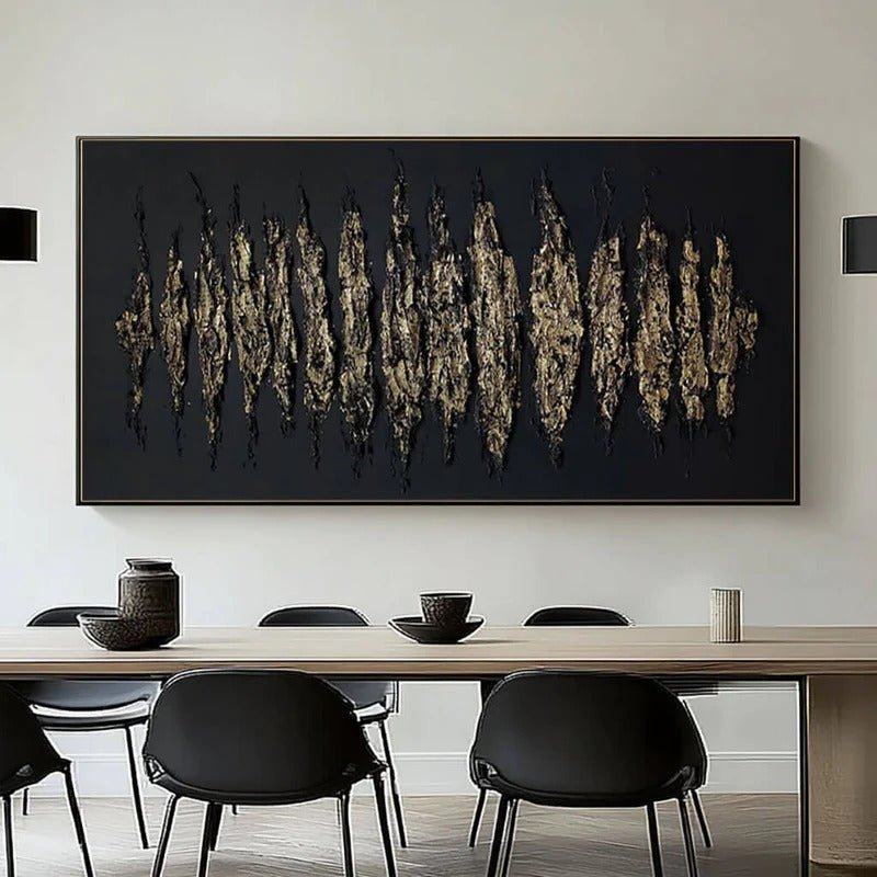 Black & Gold Abstract Wall Art MT221 - Tactile Atelier
