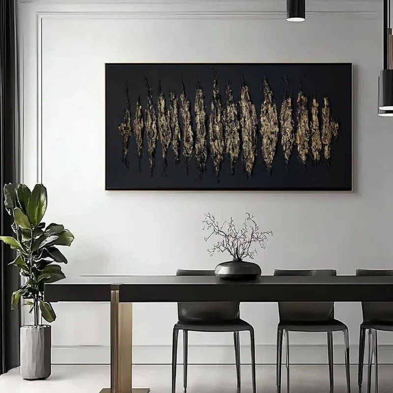 Black & Gold Abstract Wall Art MT221 - Tactile Atelier