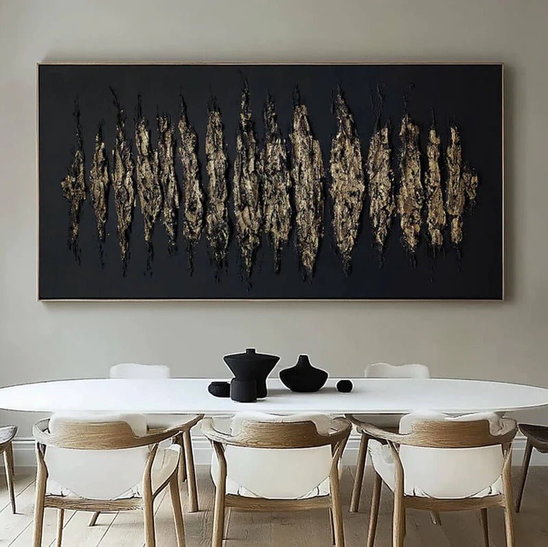 Black & Gold Abstract Wall Art MT221 - Tactile Atelier