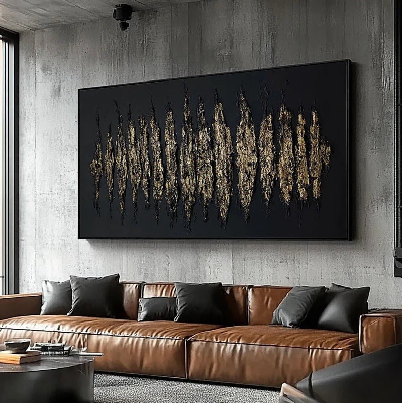 Black & Gold Abstract Wall Art MT221 - Tactile Atelier