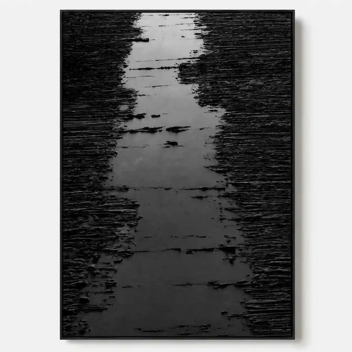 Black Textured Abstract Wall Art MT324 - Tactile Atelier