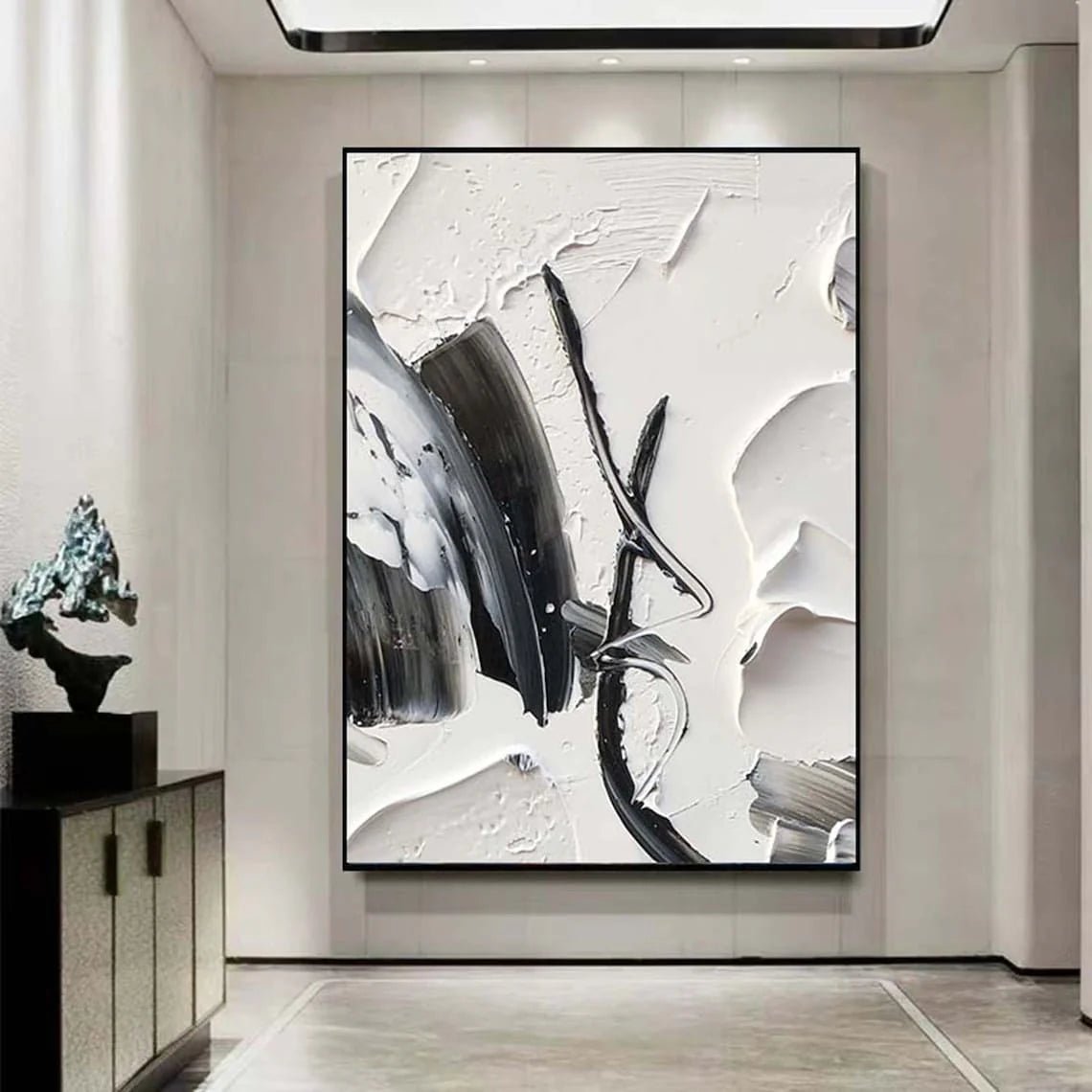 Black & White Abstract Wall Art MT342 - Tactile Atelier