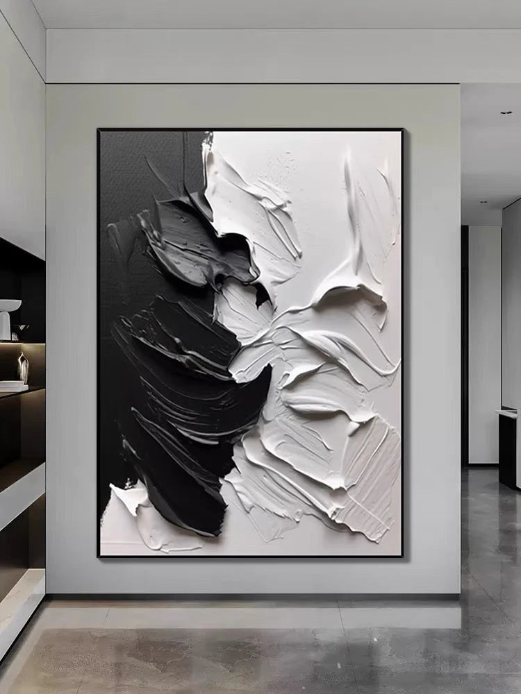Black & White Textured Painting MT351 - Tactile Atelier