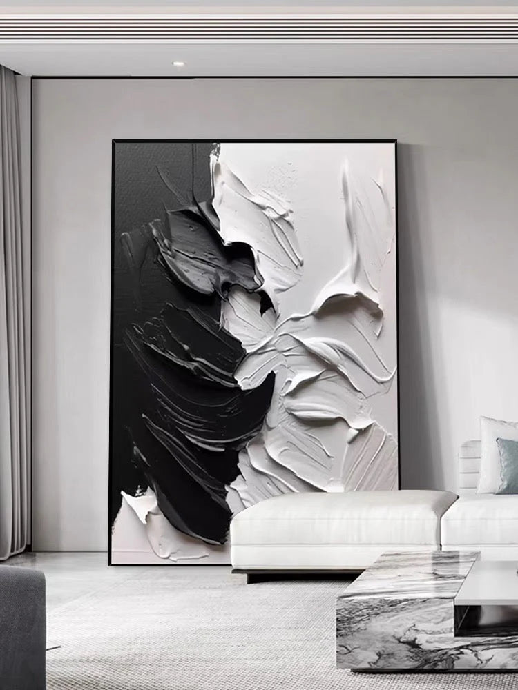 Black & White Textured Painting MT351 - Tactile Atelier