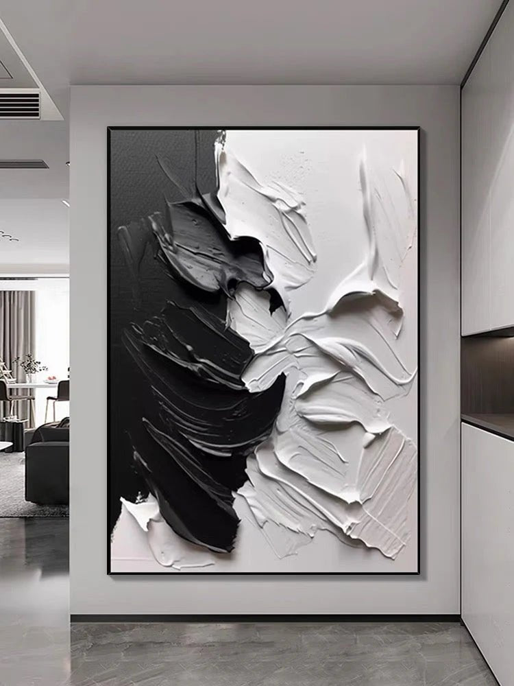 Black & White Textured Painting MT351 - Tactile Atelier